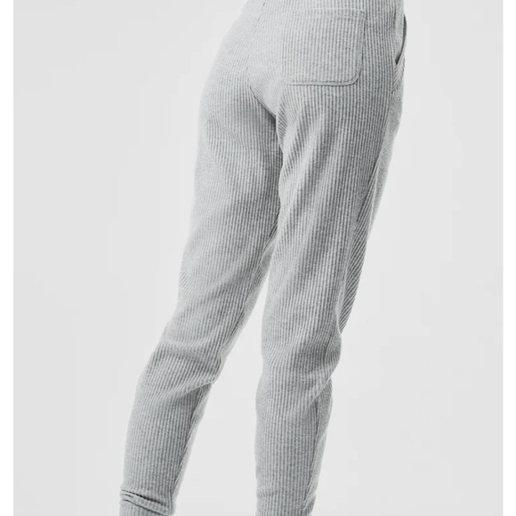 Alo Gray Ribbed Joggers - Picture 7 of 8